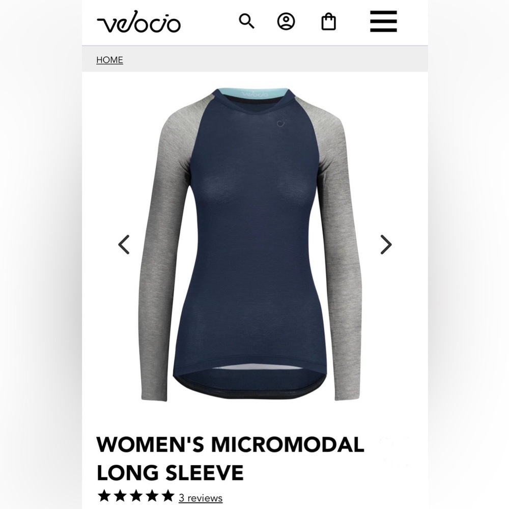 Velocio Micromodal Long Sleeve size medium